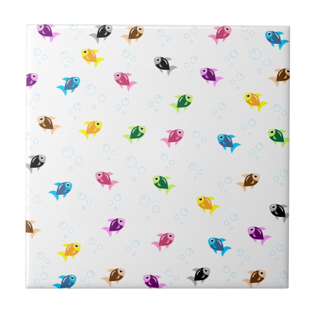 Azulejo De Cerámica pez colorido (Frente)