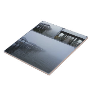 Azulejo De Cerámica Pie de pesca con niebla Misisipi Golfo Costa