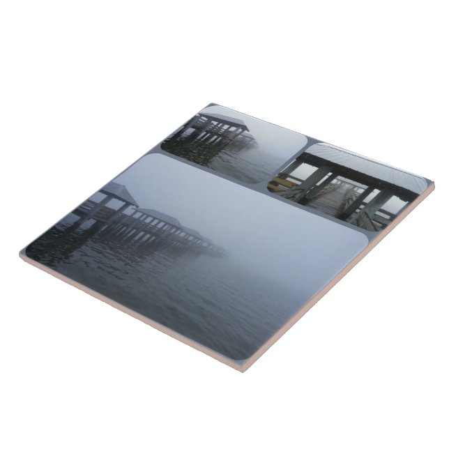 Azulejo De Cerámica Pie de pesca con niebla Misisipi Golfo Costa (Lado)