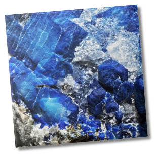 Azulejo De Cerámica Piedra azul del mineral de Geode de la aguamarina