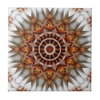 Azulejo De Cerámica Pieza de pájaro radiante Kaleidoscope Mandala Tile