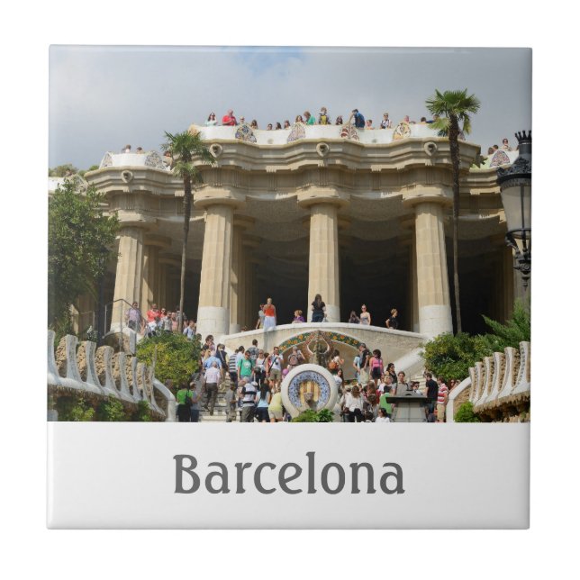 Azulejo De Cerámica Pila de guell del parque (Frente)