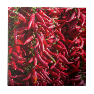 Azulejo De Cerámica Pimiento rojo picante en la ciudad de Kalocsa