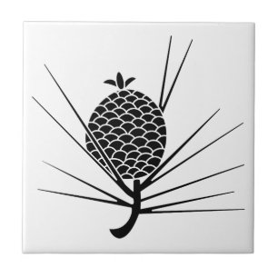 Azulejo De Cerámica piña de pino con hojas