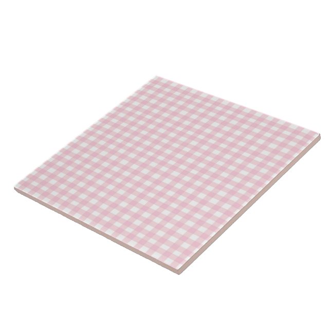 Azulejo De Cerámica Pink Gingham (Lado)