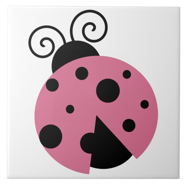 Azulejo De Cerámica Pink Ladybug (Frente)