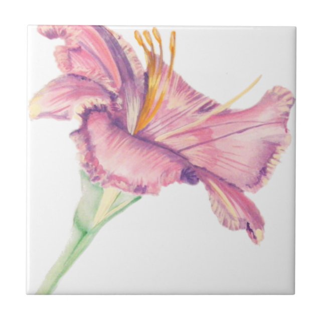 Azulejo De Cerámica Pink Lily Easter Flower Picture Tile (Frente)