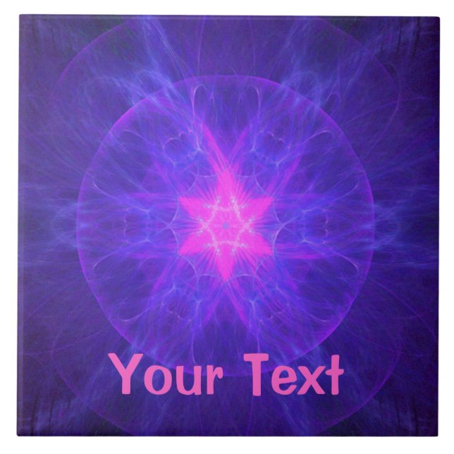 Azulejo De Cerámica Pink Magen David (Frente)