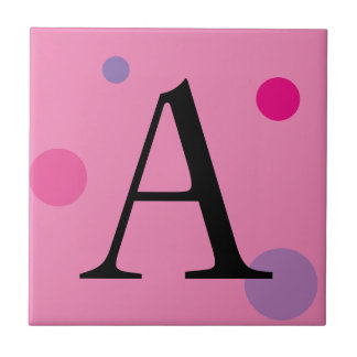 AZULEJO DE CERÁMICA PINK MONOGRAM POLKA DOT TILE