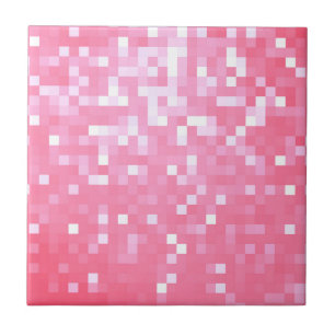 Azulejo De Cerámica Pink Pixel Sparkle