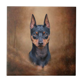 Azulejo De Cerámica Pinscher miniatura