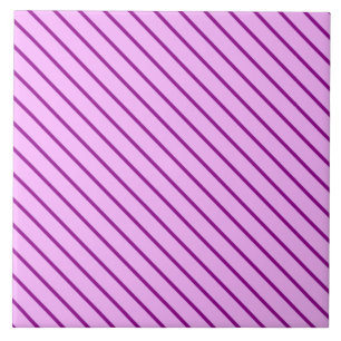 Azulejo De Cerámica Pinstripes diagonales - orquídea y púrpura