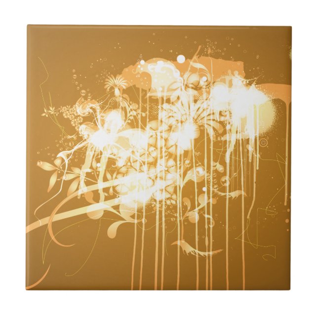 Azulejo De Cerámica Pintada abstracta (Frente)