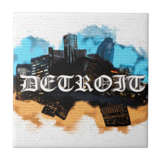 Azulejo De Cerámica Pintada de Detroit