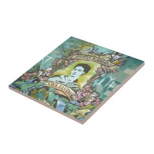 Azulejo De Cerámica Pintada de Frida Kahlo