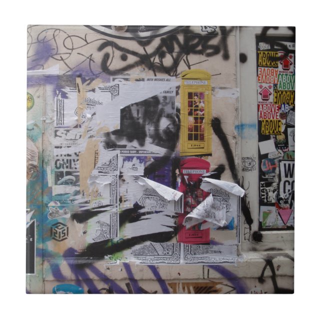 Azulejo De Cerámica Pintada de Londres (Frente)