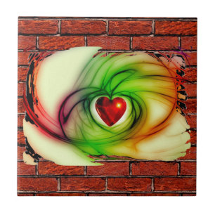 AZULEJO DE CERÁMICA PINTADA EN LA PARED: EL ~ DEL CORAZÓN DEL ARTISTA