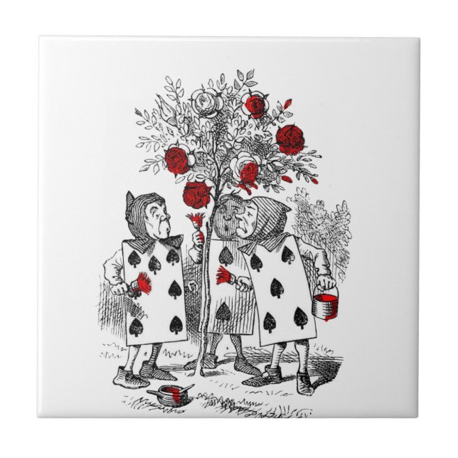 Azulejo De Cerámica Pintando los rosas rojos (Frente)