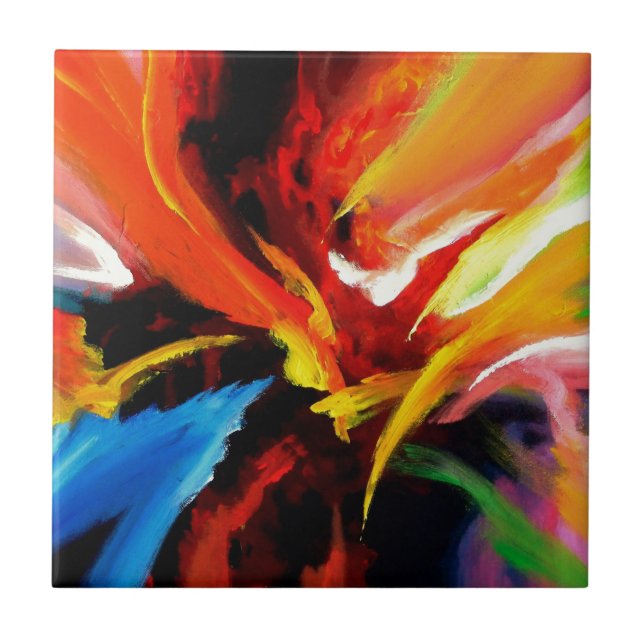 Azulejo De Cerámica Pintura abstracta de Serdar Hizli (Frente)