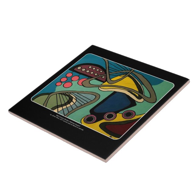 Azulejo De Cerámica Pintura acuática abstracta moderna de los (Lado)