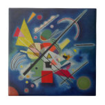 Azulejo De Cerámica Pintura azul de Kandinsky<br><div class="desc">Wassily Kandinsky,  una de las artistas fundadoras del Expressionismo abstracto que surgió a principios del siglo XX,  atrajo la atención con su estilo único que cambió el arte de todo el mundo.</div>