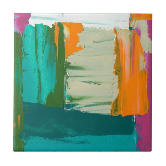 Azulejo De Cerámica Pintura de libre expresión multicolor (Frente)