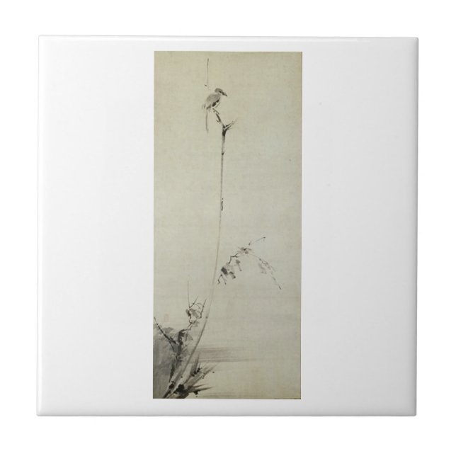 Azulejo De Cerámica Pintura de Miyamoto Musashi, C. 1600's (Frente)