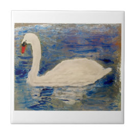 Azulejo De Cerámica Pintura de pájaros Reflexiones de cisne