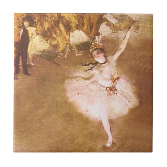 Azulejo De Cerámica Pintura estelar de bailarina de ballet Degas (Frente)