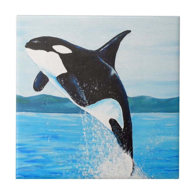 Azulejo De Cerámica Pintura Orca (Frente)