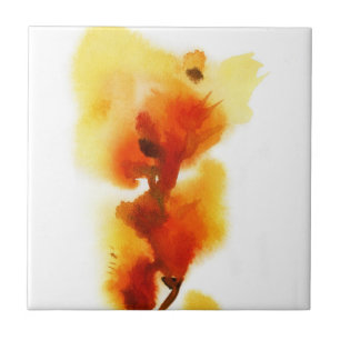 Azulejo De Cerámica Pinturas florales abstractas 2 de la acuarela