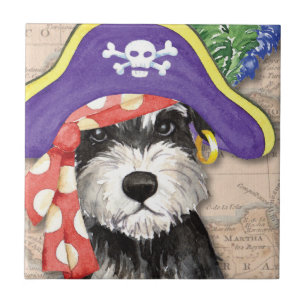 Azulejo De Cerámica Pirata Schnauzer en miniatura
