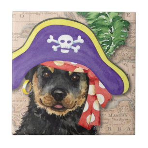 Azulejo De Cerámica Pirate Rottweiler