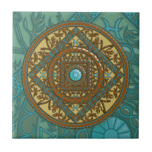 Azulejo De Cerámica Pisces Mandala Tile