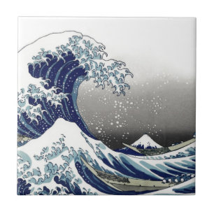 Azulejo De Cerámica PixDezines Vintage, Gran Ola, Hokusai 葛飾北斎の神奈川沖浪