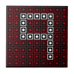 Azulejo De Cerámica Pixel LED de 8 bits de moda rojo, blanco y negro n
