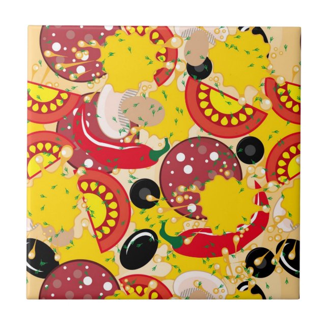 Azulejo De Cerámica Pizza (Frente)