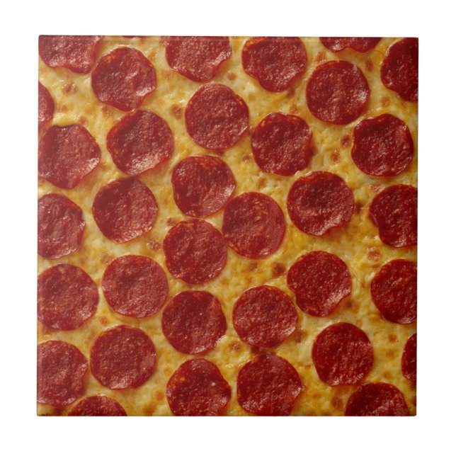 Azulejo De Cerámica Pizza de salchichones (Frente)