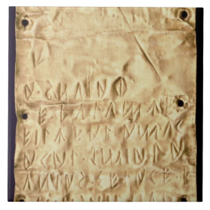 Azulejo De Cerámica Placa de oro con la "breve" inscripción de