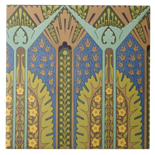 Azulejo De Cerámica Placa III de "estudios en diseño", c.1874-76 (Frente)