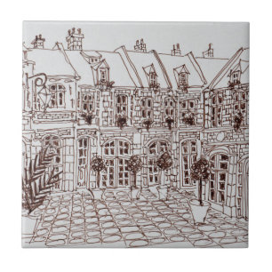 Azulejo De Cerámica Place Aux Oignons, casco antiguo  Lille, Francia