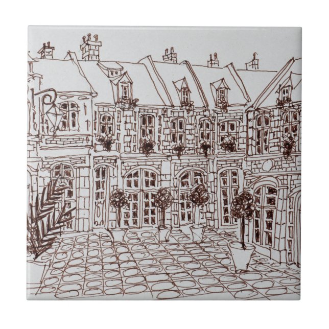 Azulejo De Cerámica Place Aux Oignons, casco antiguo| Lille, Francia (Frente)