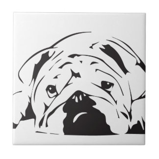 Azulejo De Cerámica Plantilla británica del bulldog