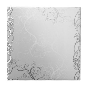 Azulejo De Cerámica plantilla de color gris plateado simple minimalist