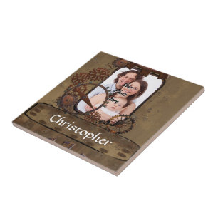 Azulejo De Cerámica Plantilla de fotografía personalizada de steampunk