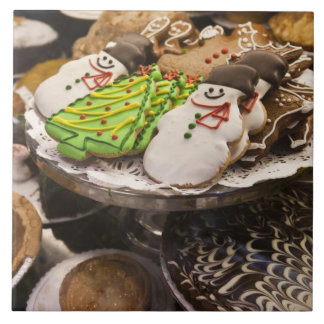 Azulejo De Cerámica Plato de galletas frescas de Navidad