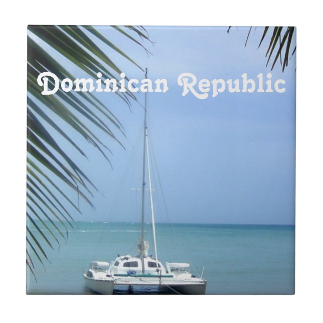 Azulejo De Cerámica Playa en el Dominican (Frente)