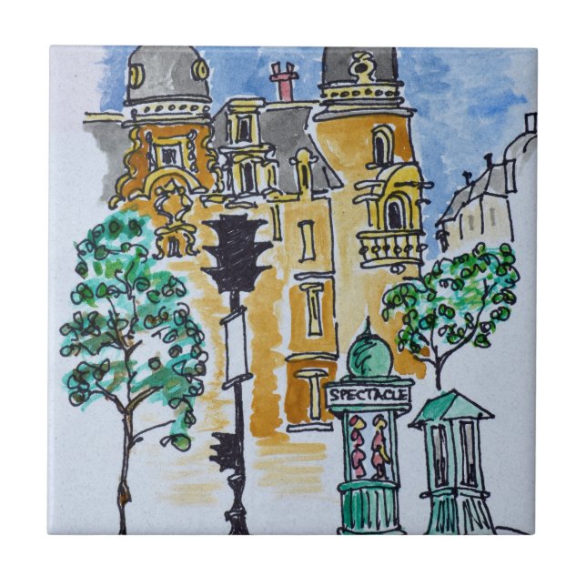 Azulejo De Cerámica Plaza Alphonse Deville | París, Francia (Frente)