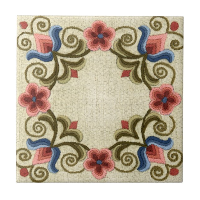 Azulejo De Cerámica Plaza del bordado húngaro (Frente)