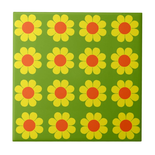 Azulejo De Cerámica Poder Floral Personalizable (Frente)
